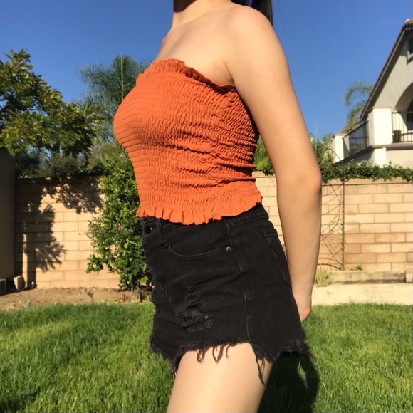 Orange Smocked Top - Picture 2 of 4